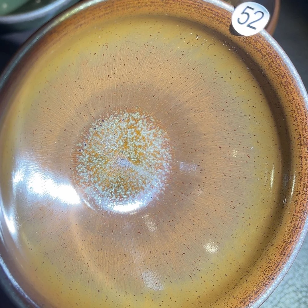 茶盏龙窑柴烧帝王黄束口器型10口径