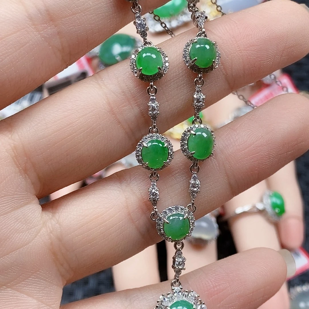 翡翠银S925镶嵌戒指