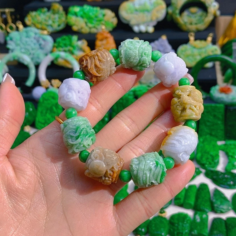 【闪购商品】翡翠颈饰未镶嵌多宝九五至尊手串