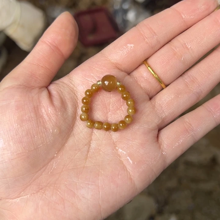 白玉菩提吊坠戒指