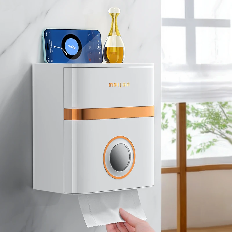 卫生间纸巾盒厕所免打孔卷纸架卷纸盒卫生纸盒厕纸盒抽纸盒壁挂式