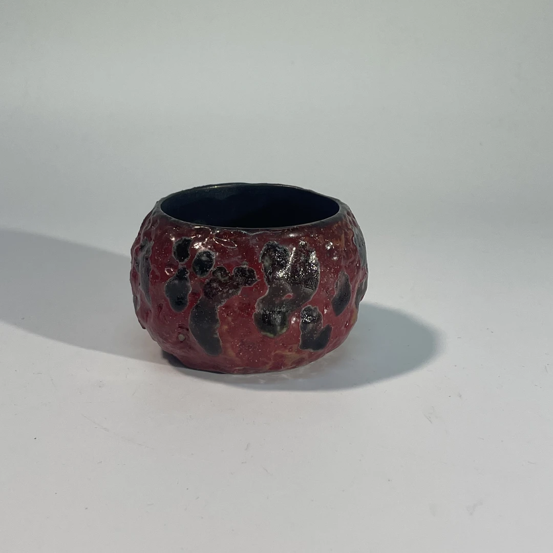 新12175粗陶红色大杯