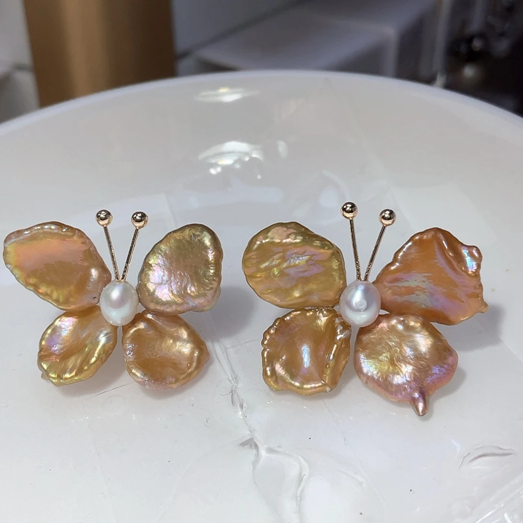 银S925镶嵌淡水珍珠耳饰