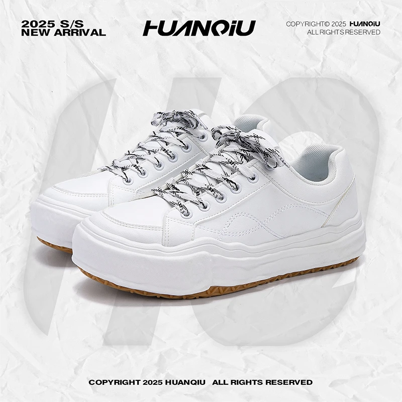 环球溶解底板鞋子男款2025秋冬季新款男鞋百搭厚底增高休闲小白鞋