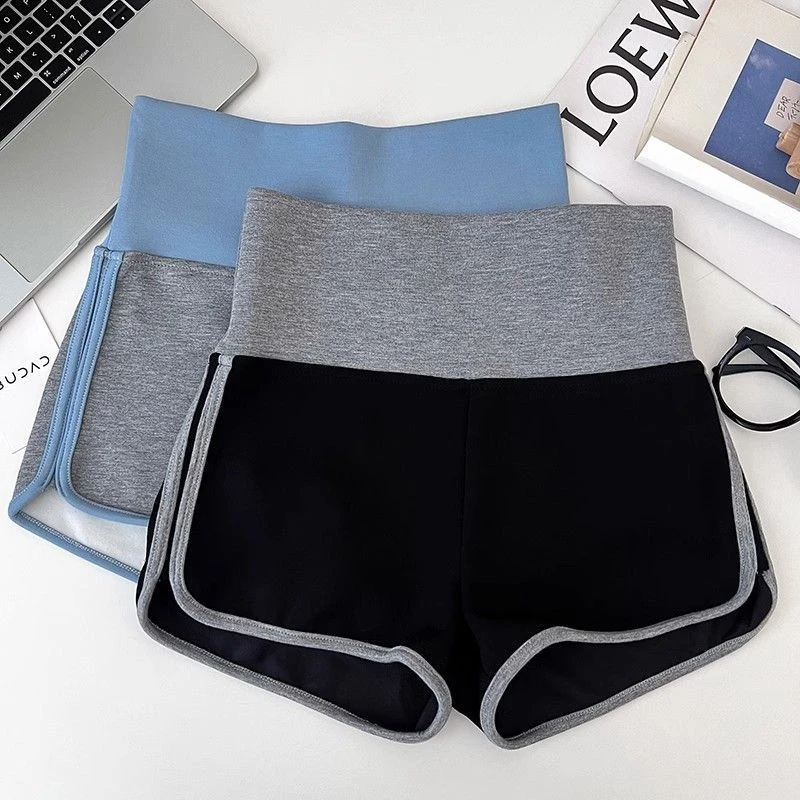 美式辣妹性感百搭撞色高腰显瘦超短裤阔腿裤热裤打底裤休闲裤女