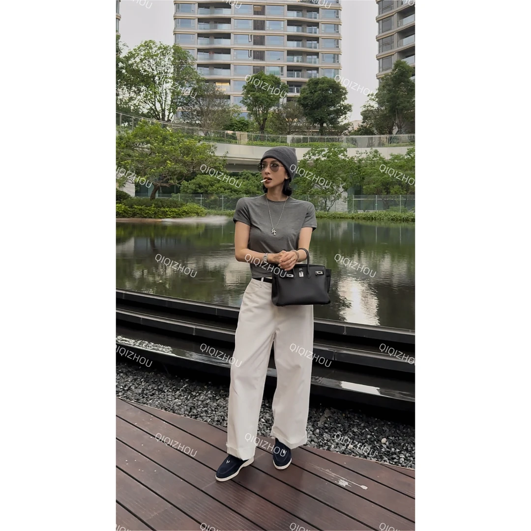 【QIQIZHOU定制】休闲白色九分土耳其宽松牛仔裤时尚百搭