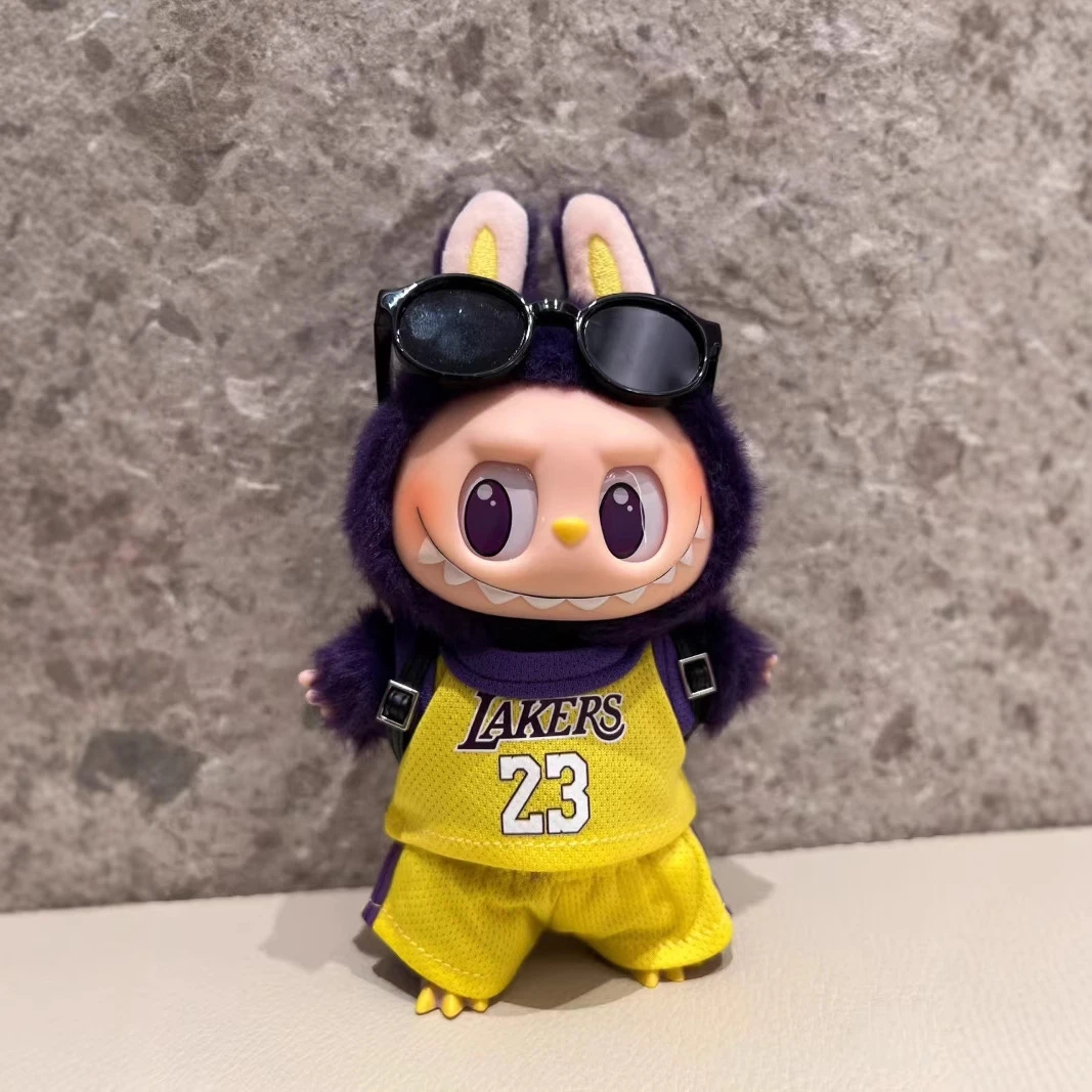 仅球衣Labubu娃衣17cm拉布布衣服心动马卡龙搪胶脸公仔娃衣可着替