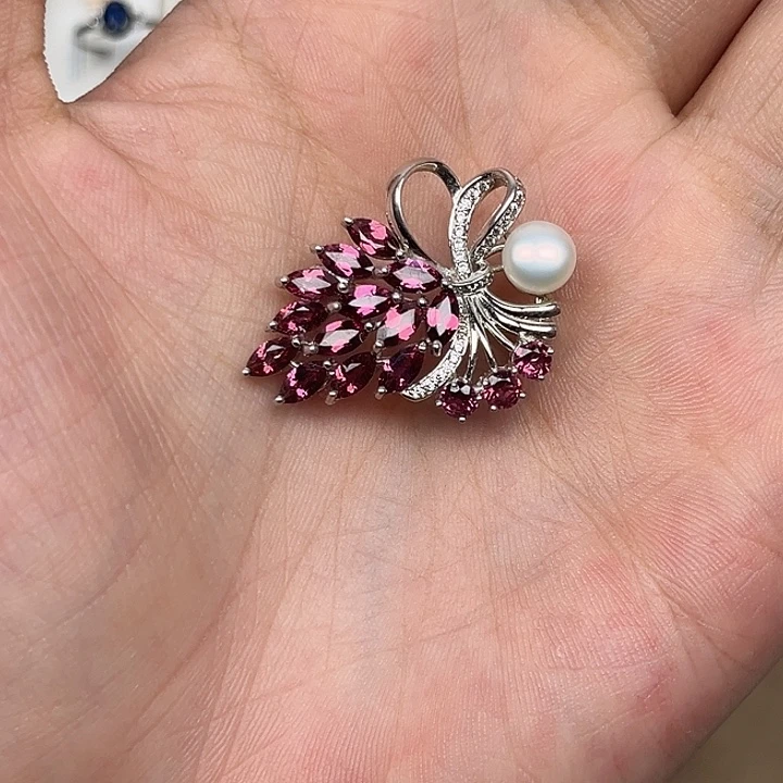 石榴石颈饰银S925镶嵌