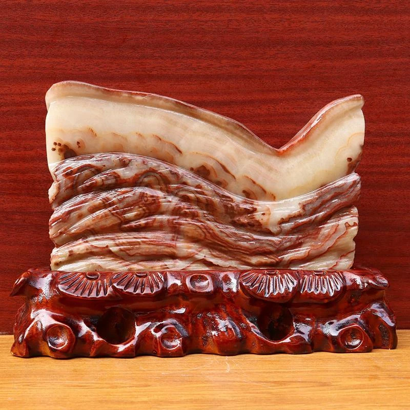 奇石摆件天然石材猪肉石五花肉装饰工艺品礼物礼品26*19*4cm3214g