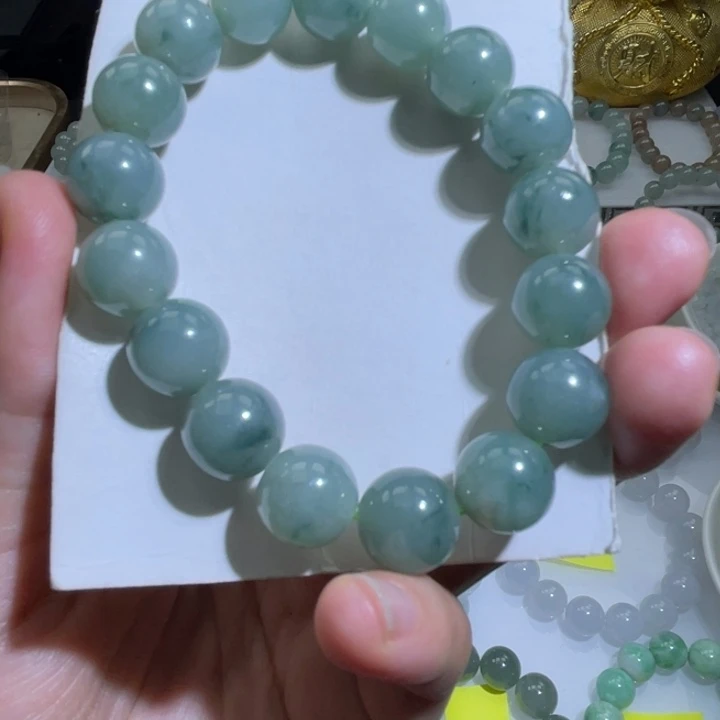 A***T翡翠未镶嵌手链天然翡翠a货