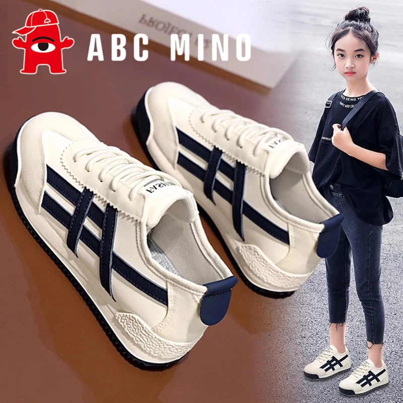 ABC MINO女童德训鞋2025新款秋季软底儿童运动小白鞋女孩板鞋学生