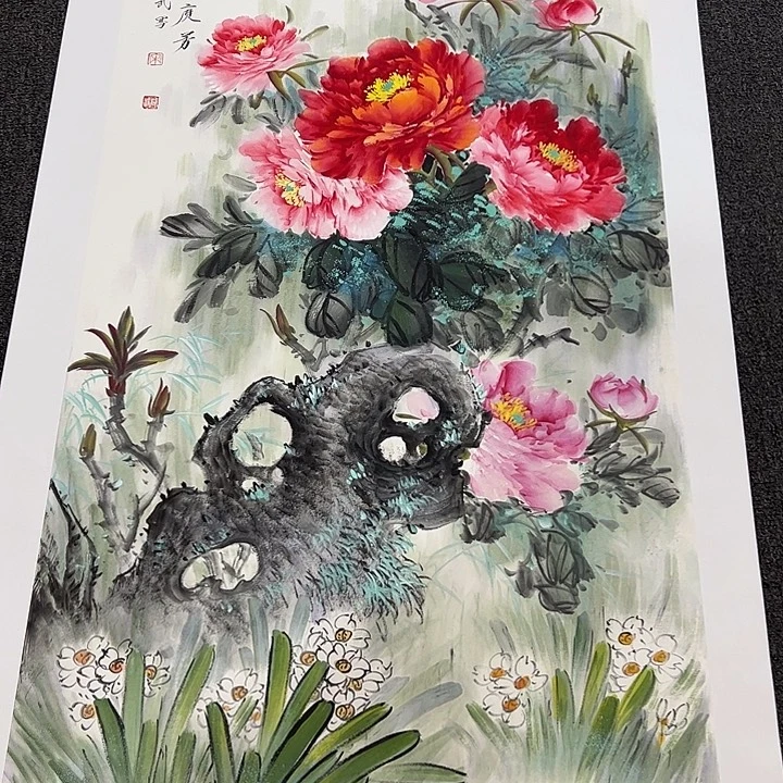 用***4国画荣成武8平尺作品