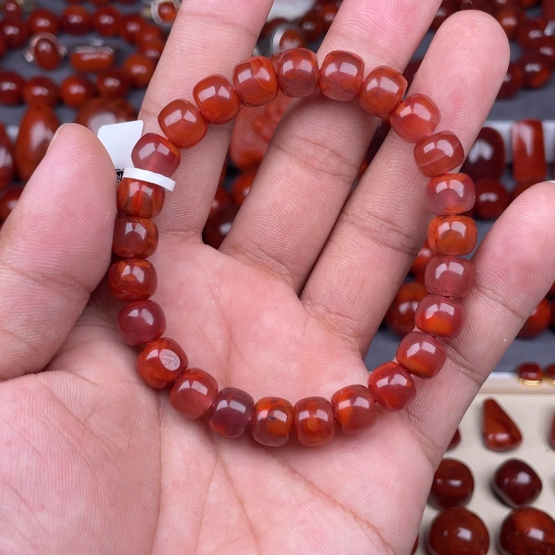 南红玛瑙未镶嵌瓦西南红老型手串9mm