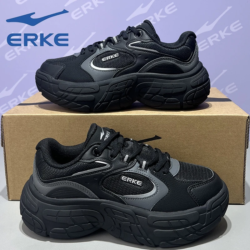 鸿星尔克女鞋秋冬新款女生校园风软底增高轮胎鞋轻奢运动休闲鞋子