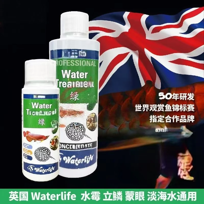 英国进口Waterlife绿水龙鱼杀菌水立鳞水霉烂身肉充血淡海水通用