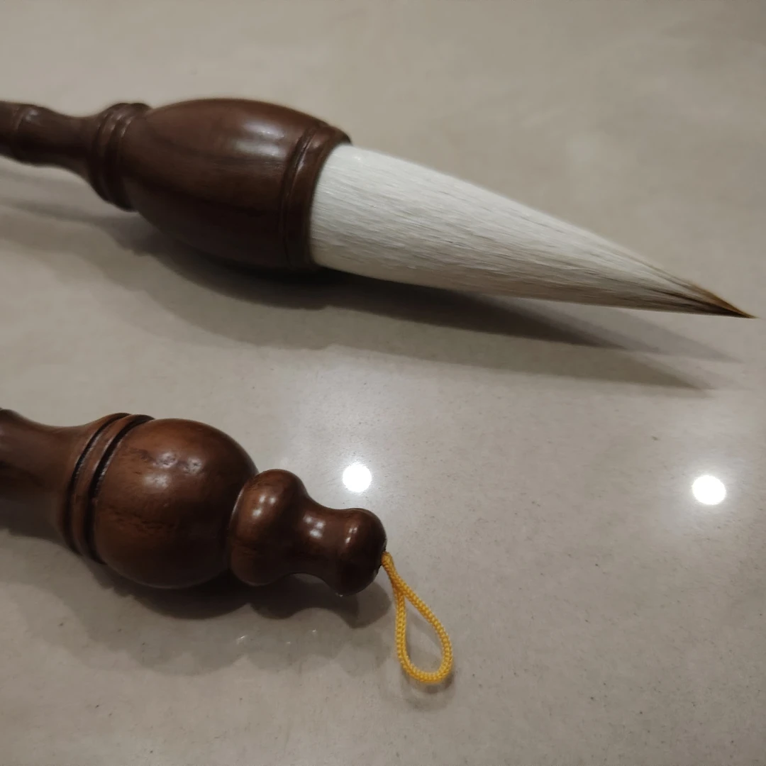 大字斗方对联 踏雪兼毫大提斗毛笔 出峰8.5口径2.4 榜书国画牡丹