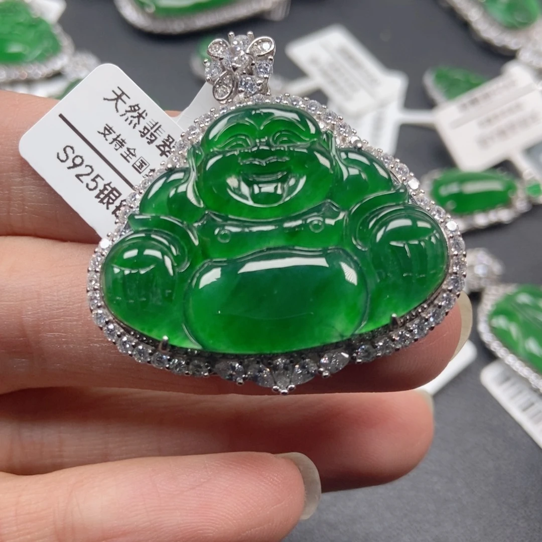 翡翠银S925镶嵌颈饰