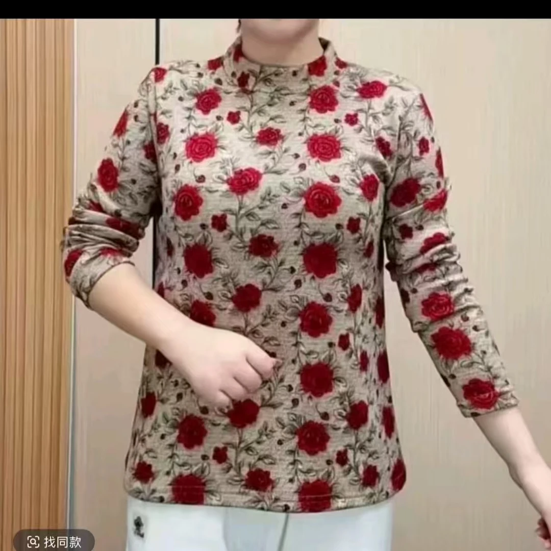 918秋冬德绒加厚显瘦半高领小衫