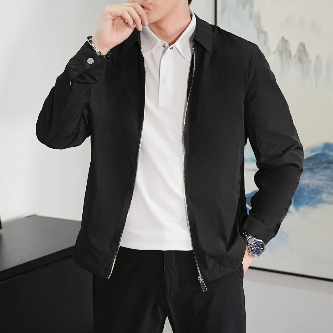 绅度欧品【顺丰包邮】秋季男士翻领简约商务夹克轻奢休闲百搭外套99