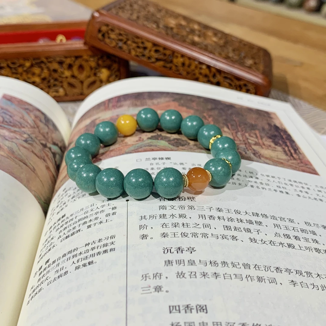 非金属木质手链 【蓝药蜜红】古法合香手工diy单圈手串情侣手作时尚