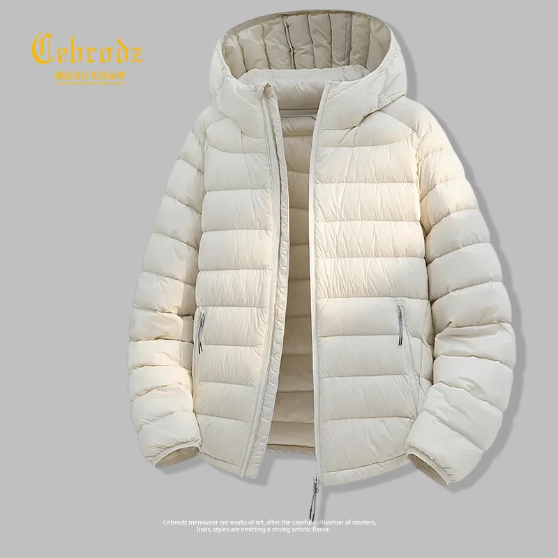 法国Cebrodz连帽保暖羽绒服男士秋冬季新款防寒加厚羽绒外套休闲