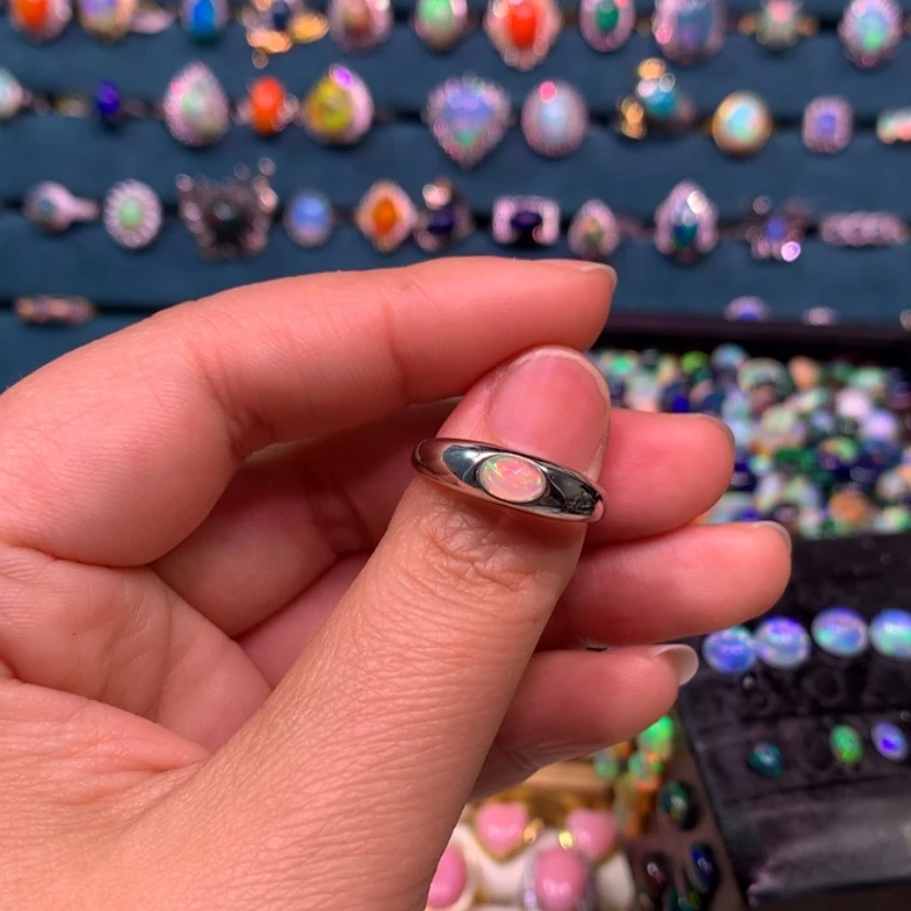 【闪购商品】欧泊戒指款式银S925镶嵌一**棍