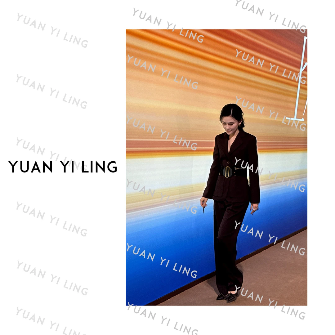 袁艺灵【秀场限定】羊毛经典V领高级西服套装9335