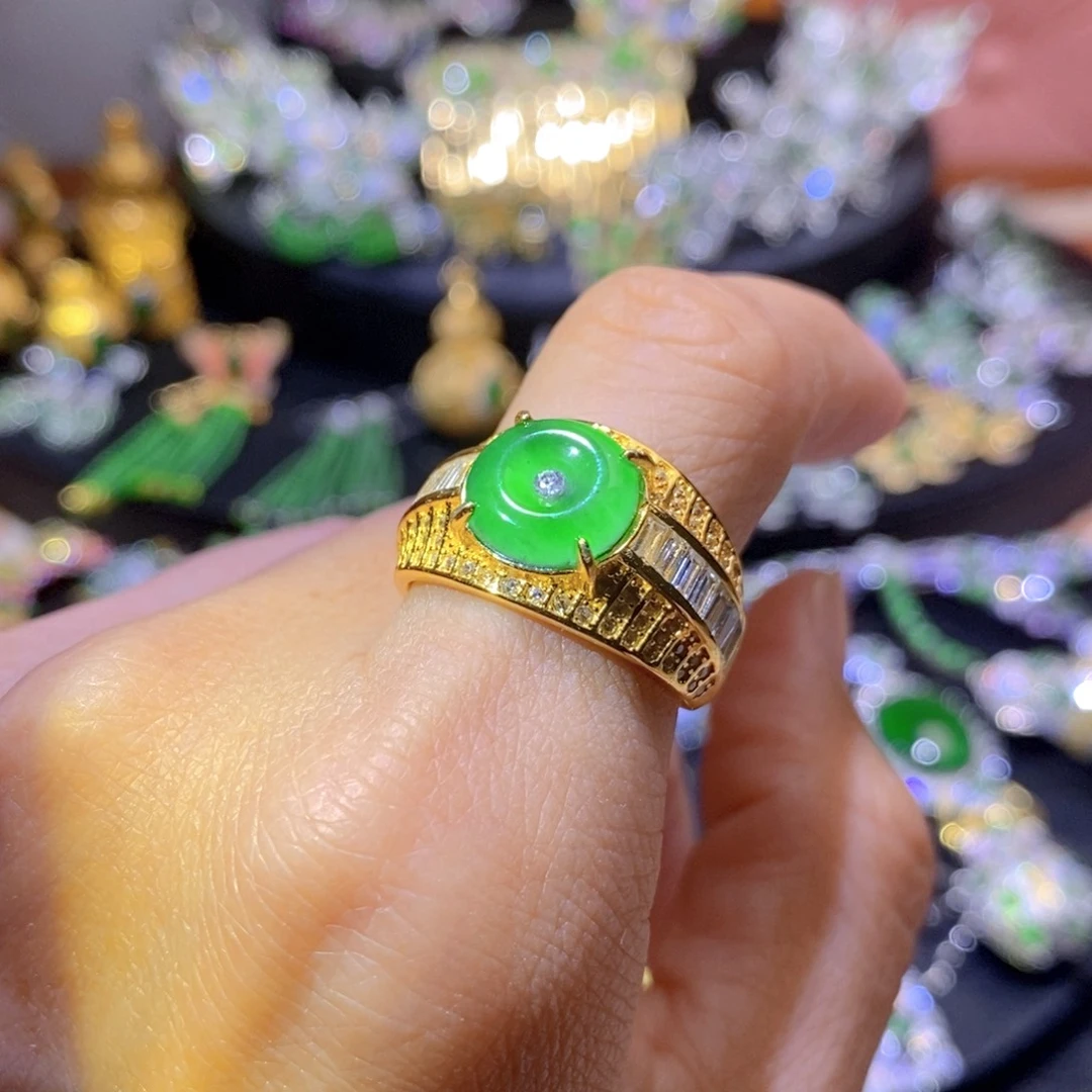 翡翠银S925镶嵌项圈天然翡翠