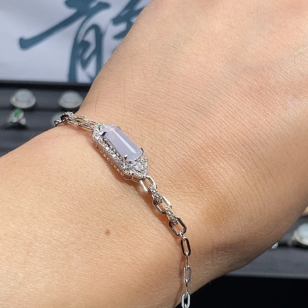 翡翠银S925镶嵌手链