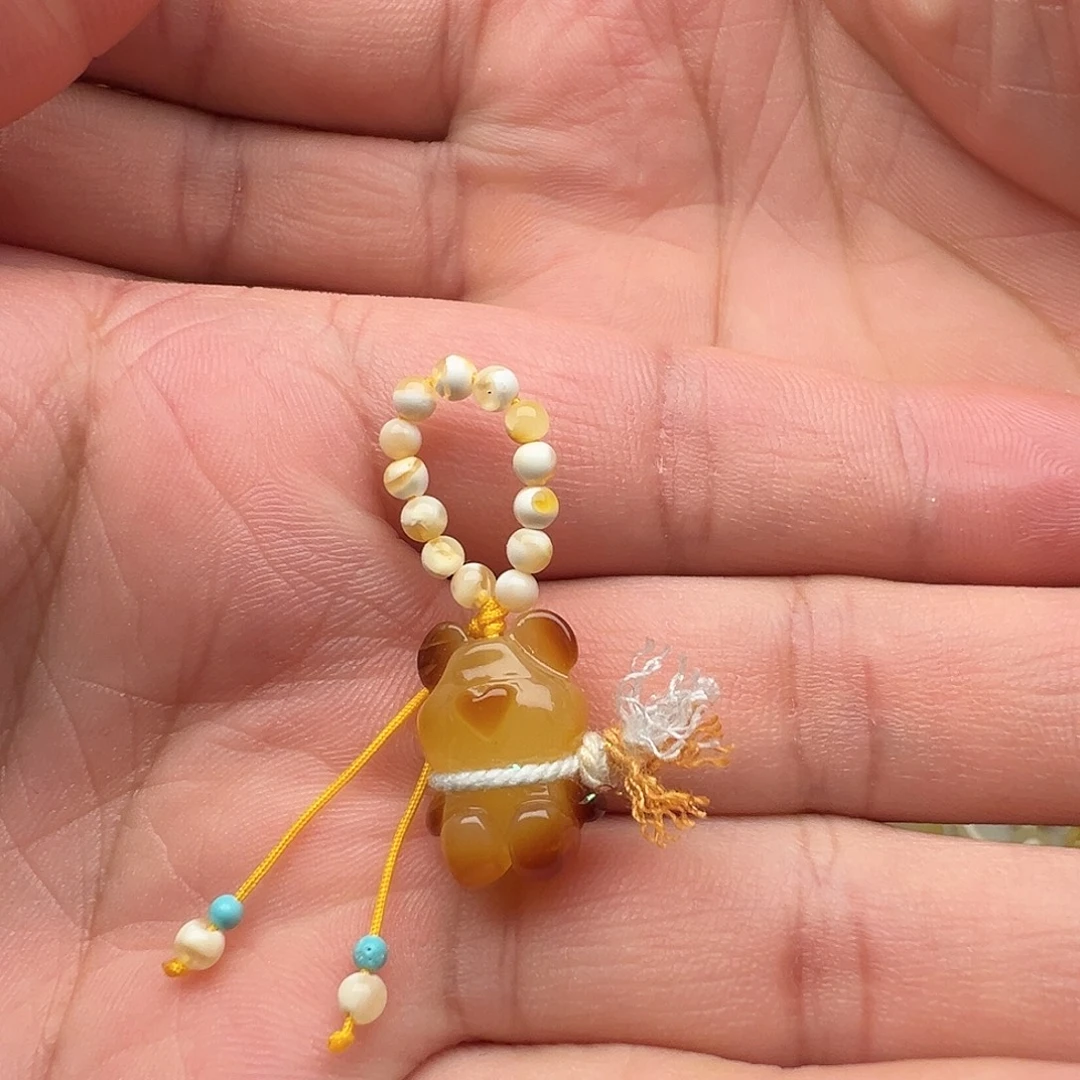 蜜蜡未镶嵌颈饰小熊提溜吊坠（福利价）
