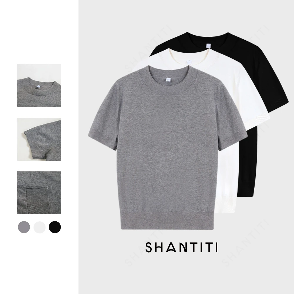 【遮肚子神器】修身版针织衫25年新款春季短袖120支细纱简约纯棉T恤