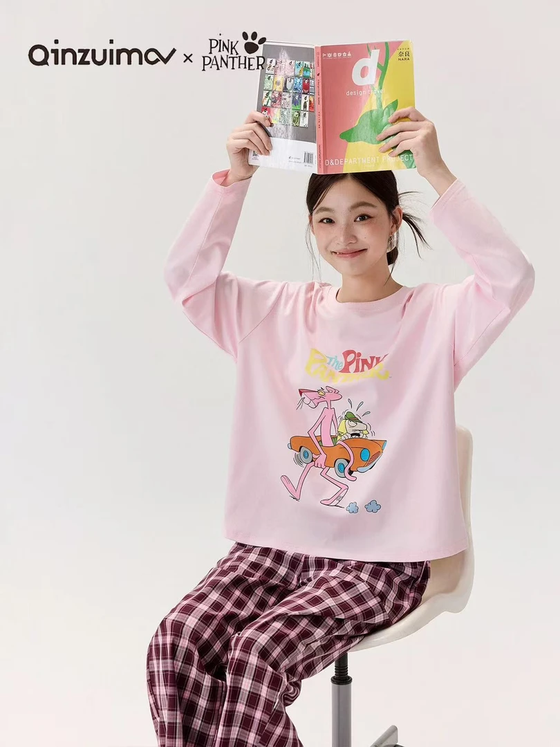【粉红豹】363睡衣莫代尔棉外穿可爱休闲少女士家居服套装春秋