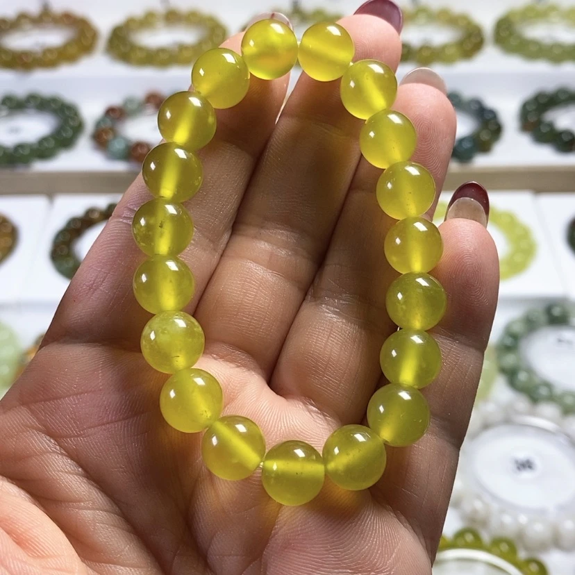 【闪购商品】未镶嵌蛇纹石玉手链卡10