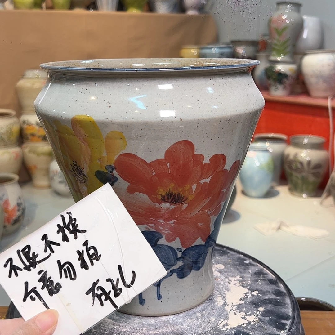 景德镇陶瓷花盆微瑕123