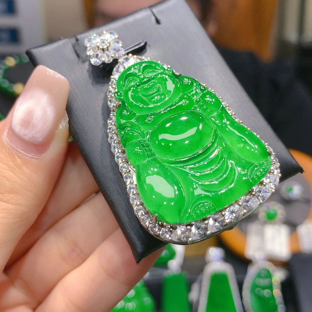 【闪购商品】颈饰银S925镶嵌翡翠5柒姐