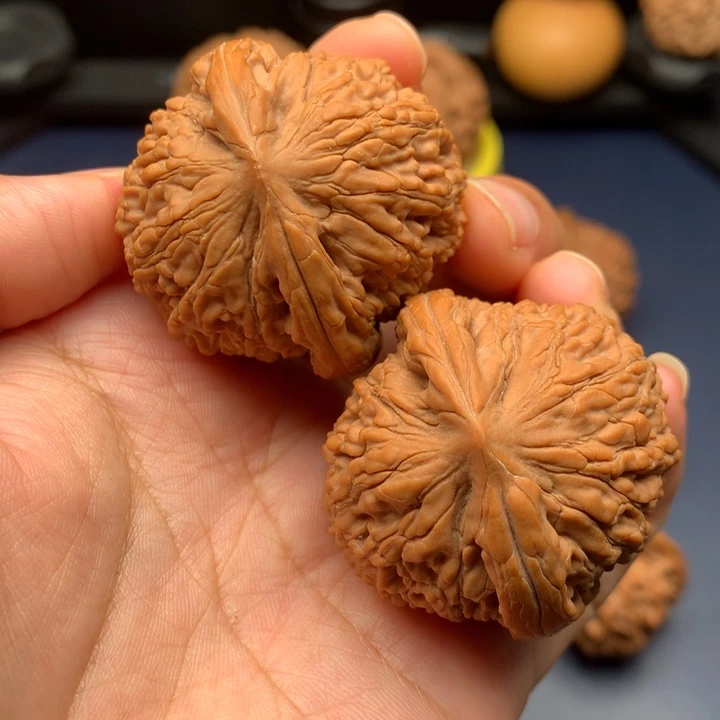 文玩核桃把件39.5球体水龙纹有修