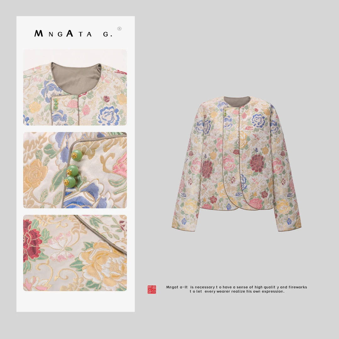 MNGATA G.宫小妍【云锦·白帝牡丹】桑蚕丝新中式中国风外套4122593