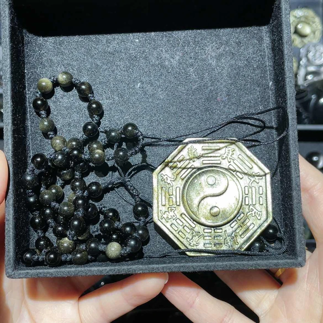 【闪购商品】黑曜岩未镶嵌套链?****