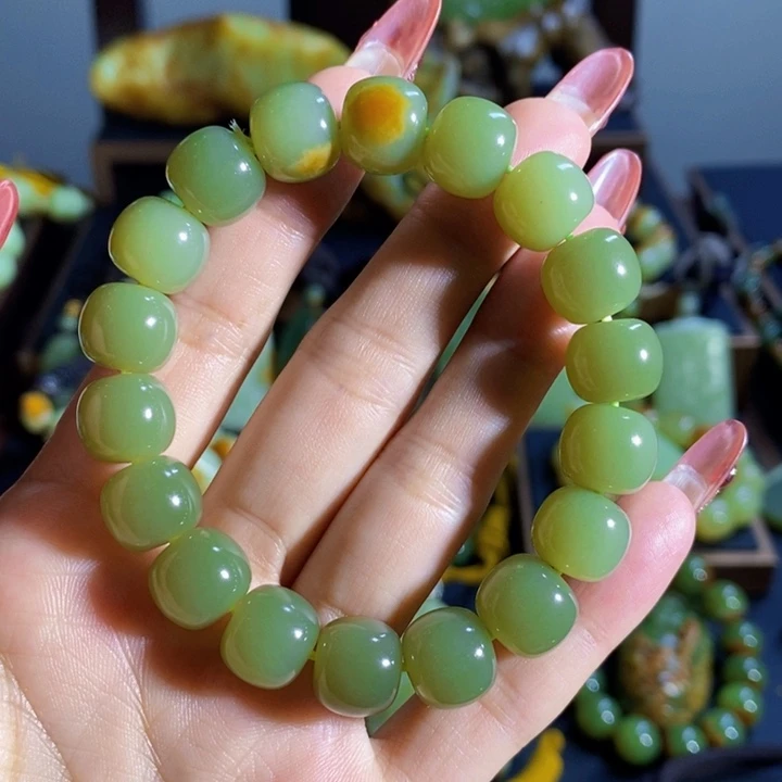 岫岩河磨玉（透闪石质玉）套链未镶嵌稀*