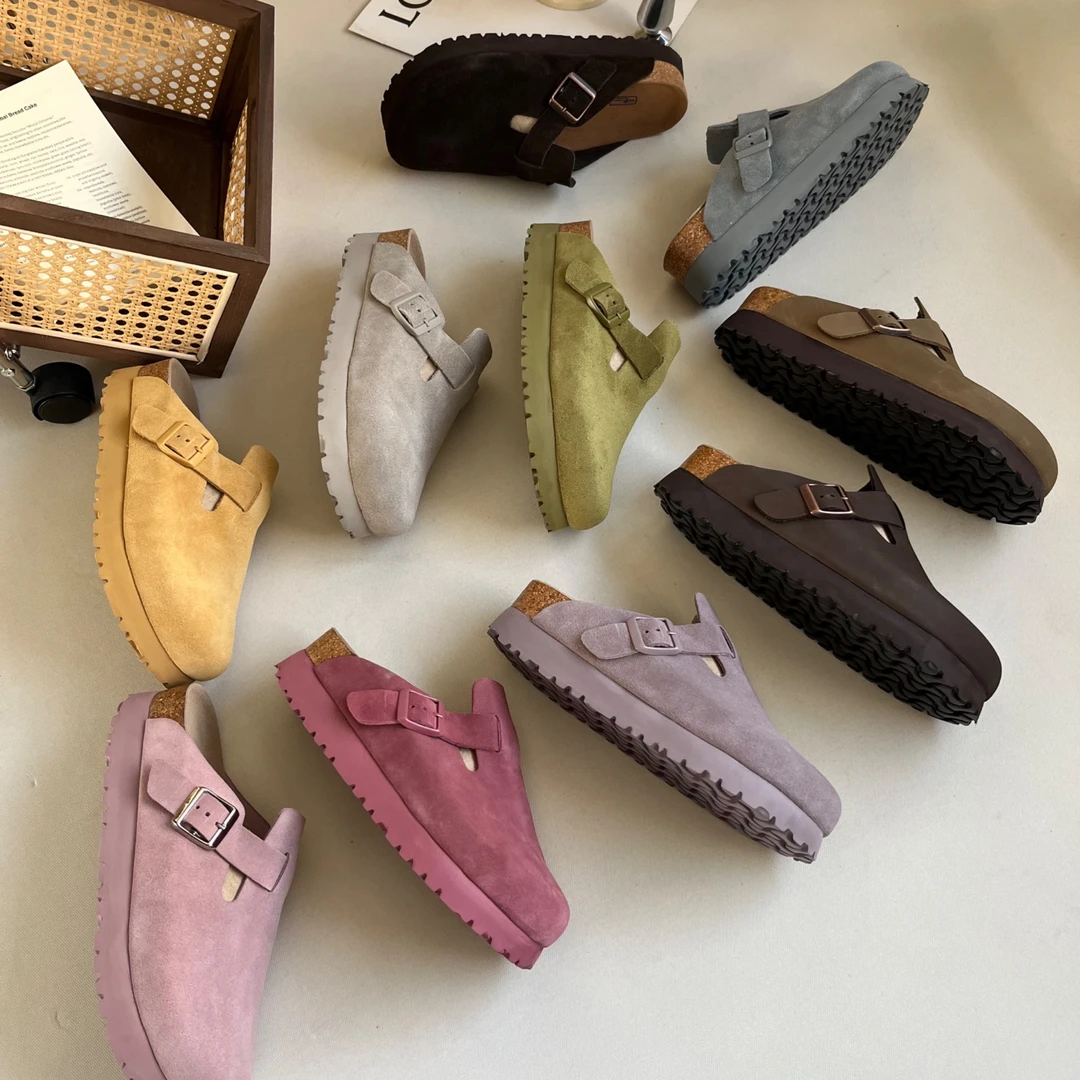 【5cm莫兰迪】勃肯鞋内增高勃肯懒人鞋一脚蹬半拖包头夏日潮流