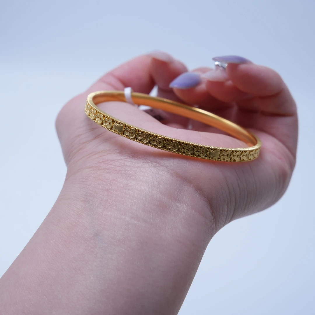 【金手镯】镂空葫芦手镯黄金5G足金999精致百搭通勤送女友零附加