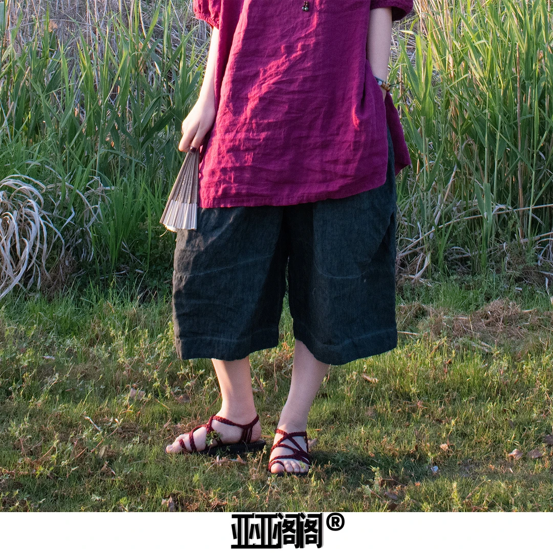 【亚麻中裤】25百搭透气吸汗亚麻帅气中裤6797