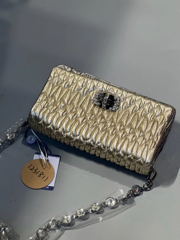 95新 MIU MIU/缪缪 夏七中古/miu miu 宝石链条包/1231811