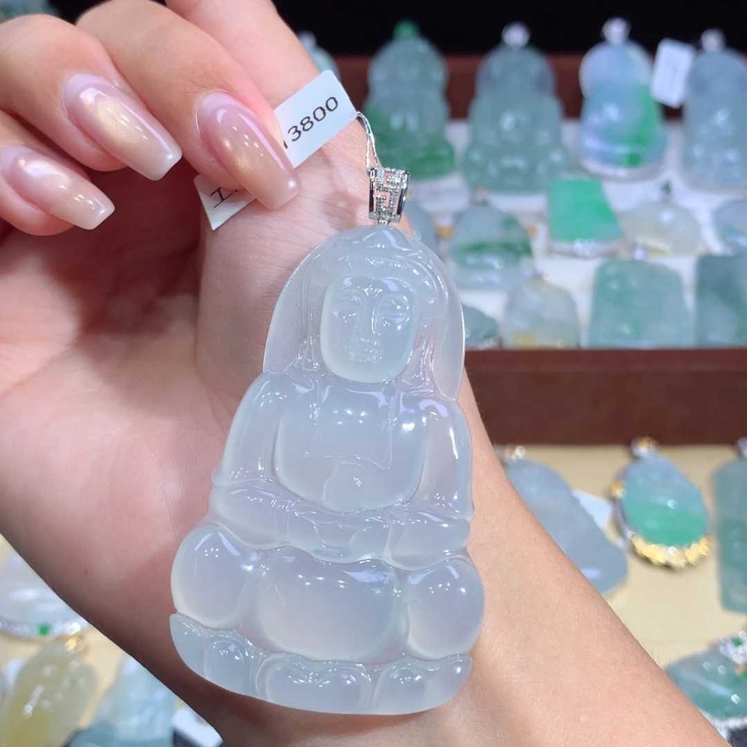 吊坠(不含链)18K金镶嵌翡翠