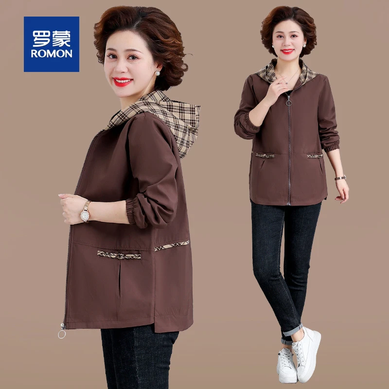 罗蒙40岁妈妈装外套2025新款中老年春秋薄款风衣女中年妇女上衣服