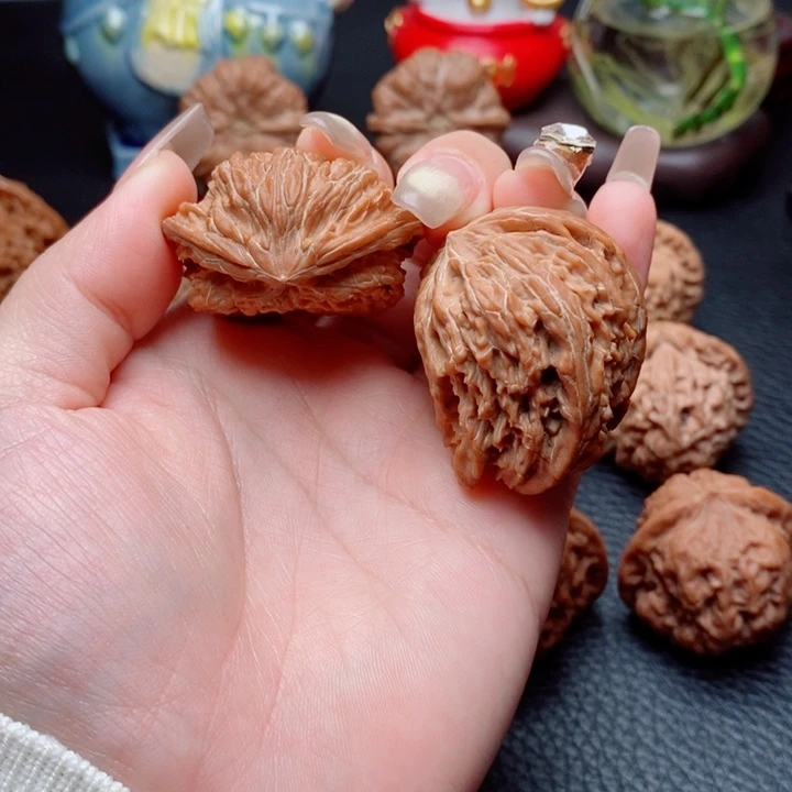 文玩核桃把件磨盘半壁