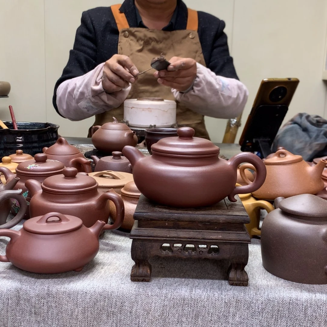 紫泥茶壶仿古260 C半手工制作