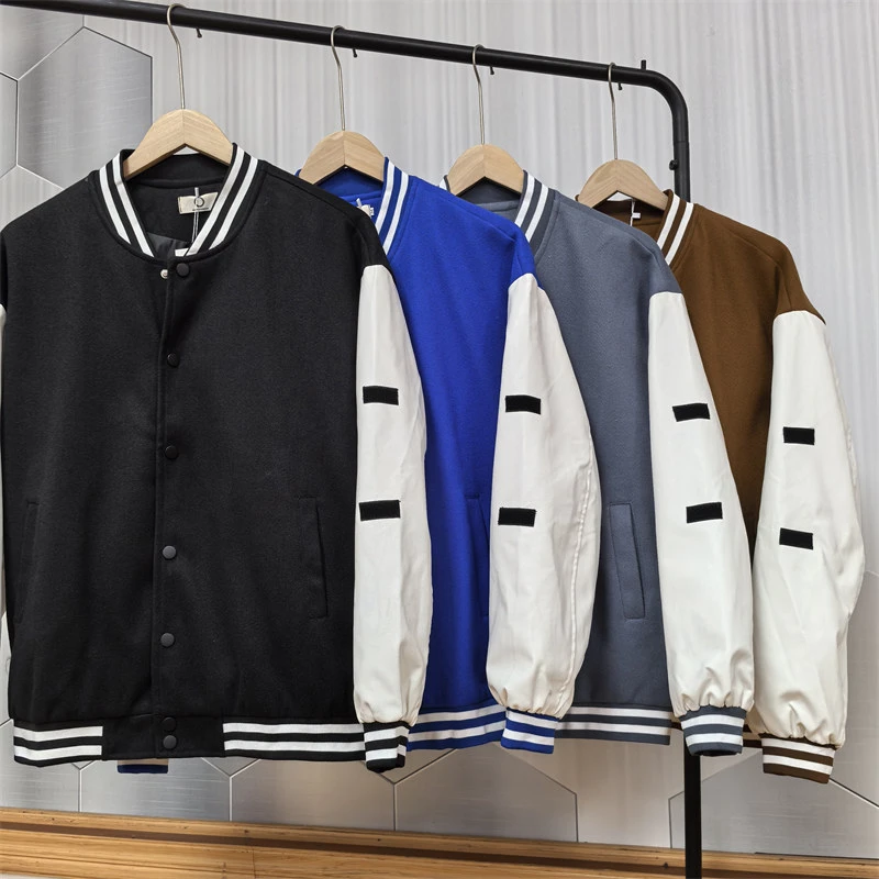 24A2C8美式棒球服男春季新款简约拼接撞色夹克潮流宽松情侣款外套