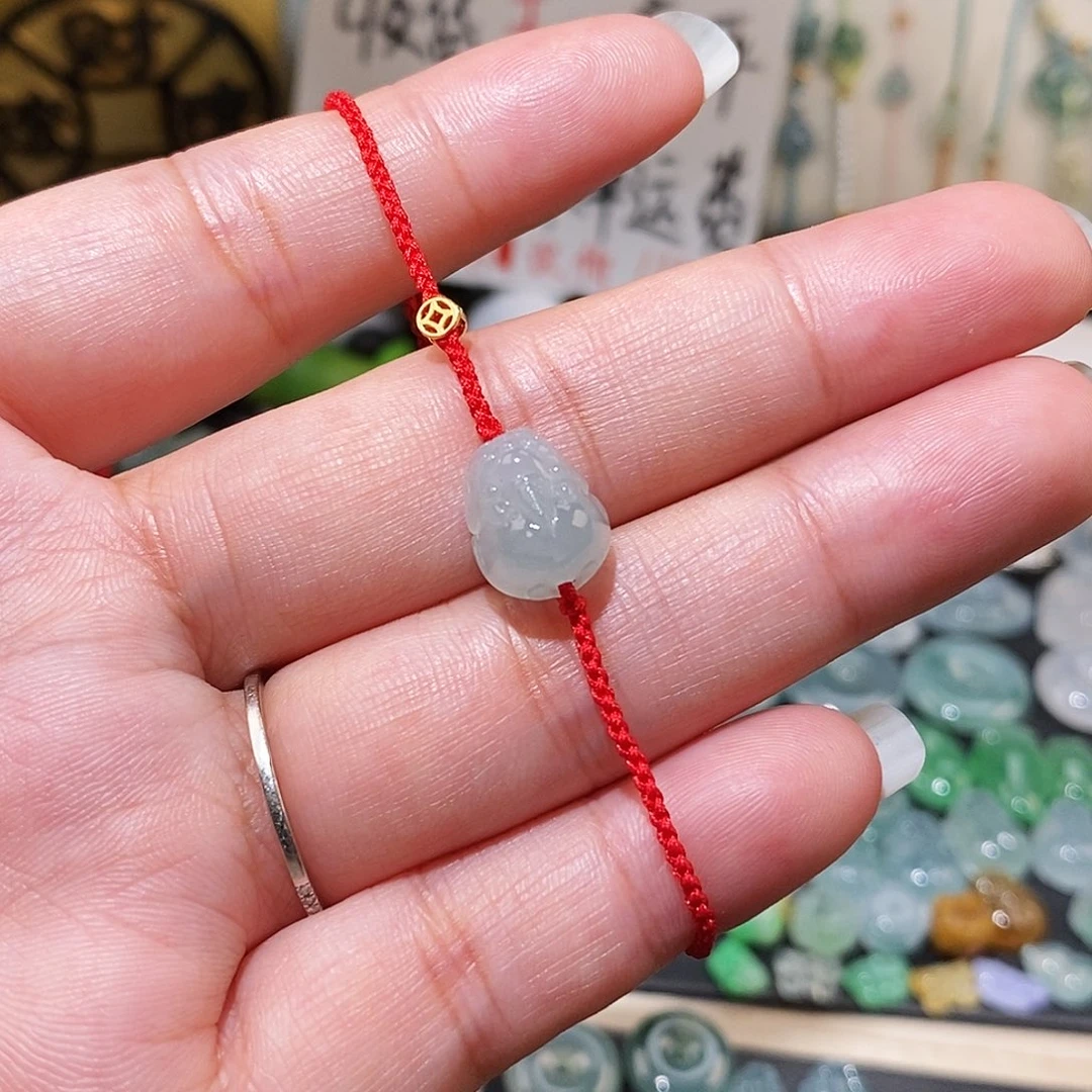 翡翠未镶嵌颈饰貔貅红绳15可调节