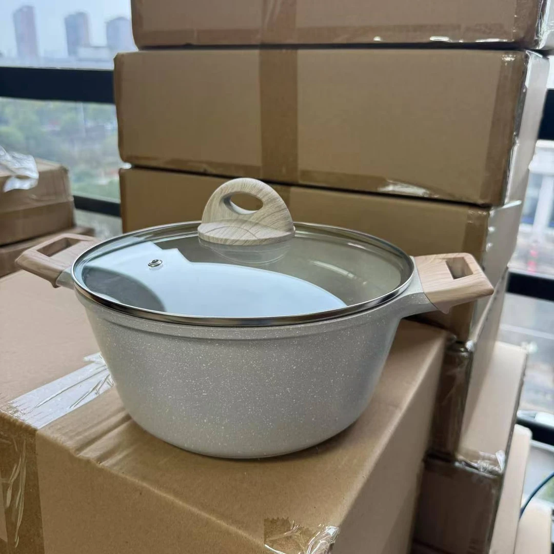 24cm佰丽麦饭石不粘汤锅（微瑕介意勿拍）